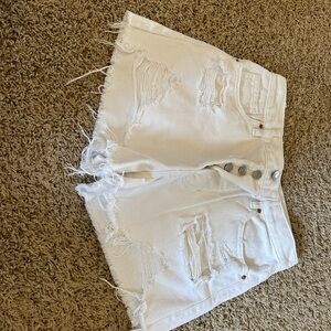 ripped white jean shorts